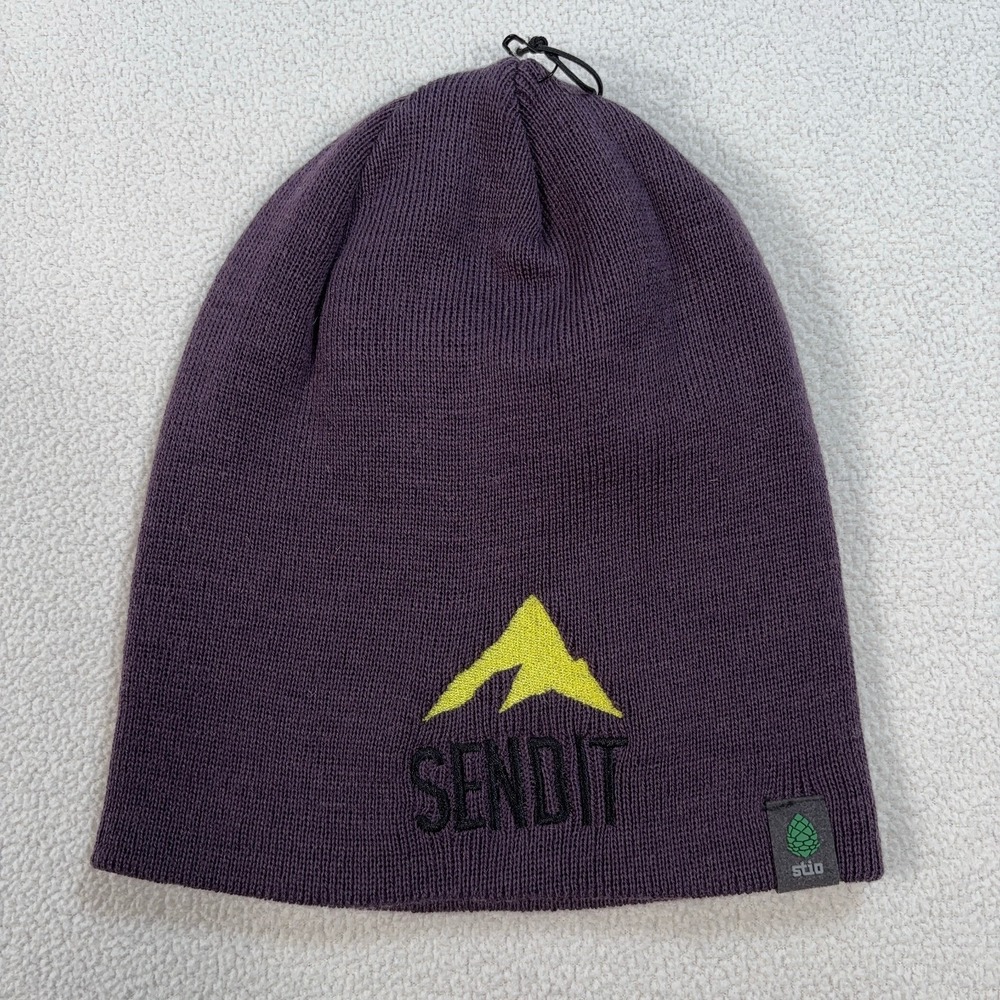 NEW‎ Stio Mizpah Beanie Men's One Size Huckleberry Jam Merino Wool Logo Hat NWT - Picture 2 of 10